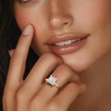 Princess Lab Created Diamond Solitaire Engagement Ring in Rose Gold (MVSLG1342-R)