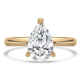Pear Lab Created Diamond Tapered Solitaire Engagement Ring in Yellow Gold (MVSLG1343-Y)