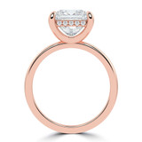 Princess Lab Created Diamond Open Bridge Hidden Halo Solitaire with Accents Engagement Ring in Rose Gold (MVSLG1348-R)