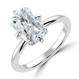 Radiant Lab Created Diamond Compass Prong Solitaire Engagement Ring in White Gold (MVSLG1356-W)
