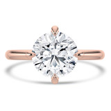Round Lab Created Diamond Compass Prong Solitaire Engagement Ring in Rose Gold (MVSLG1358-R)