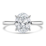 Oval Lab Created Diamond Hidden Halo Solitaire with Accents Engagement Ring in White Gold (MVSLG1359-W)