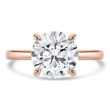 Round Lab Created Diamond Hidden Halo Solitaire with Accents Engagement Ring in Rose Gold (MVSLG1361-R)