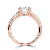Oval Lab Created Diamond Vintage Tapered Cathedral Open Bridge Double Prong Solitaire Engagement Ring in Rose Gold (MVSLG1363-R)