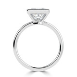 Princess Lab Created Diamond Bezel Set Open Bridge Solitaire Engagement Ring in White Gold (MVSLG1366-W)