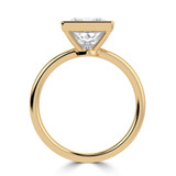 Princess Lab Created Diamond Bezel Set Open Bridge Solitaire Engagement Ring in Yellow Gold (MVSLG1366-Y)