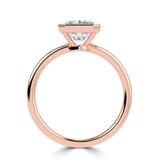 Radiant Lab Created Diamond Bezel Set Open Bridge Solitaire Engagement Ring in Rose Gold (MVSLG1367-R)