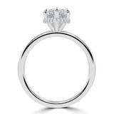 Marquise Lab Created Diamond Hidden Halo Open Bridge Solitaire with Accents Engagement Ring in White Gold (MVSLG1370-W)