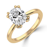 Cushion Lab Created Diamond Double Prong Solitaire with Accents Engagement Ring in Yellow Gold (MVSLG1375-Y)
