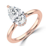 Pear Lab Created Diamond Hidden Halo Solitaire with Accents Engagement Ring in Rose Gold (MVSLG1384-R)