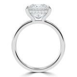 Princess Lab Created Diamond Hidden Halo Solitaire with Accents Engagement Ring in White Gold (MVSLG1389-W)