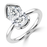 Pear Lab Created Diamond Tension Set Solitaire Engagement Ring in White Gold (MVSLG1400-W)