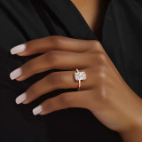Cushion Lab Created Diamond Tension Set Solitaire Engagement Ring in Rose Gold (MVSLG1403-R)