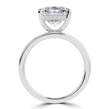 Radiant Lab Created Diamond Split Shank Open Bridge Hidden Halo Solitaire with Accents Engagement Ring in White Gold (MVSLG1405-W)