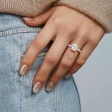 Cushion Lab Created Diamond Hidden Halo Open Bridge Solitaire with Accents Engagement Ring in Rose Gold (MVSLG1408-R)