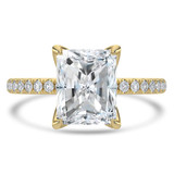 Radiant Lab Created Diamond Solitaire with Accents Engagement Ring in Yellow Gold (MVSLG1415-Y)