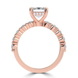Emerald Lab Created Diamond Hidden Halo Solitaire with Accents Engagement Ring in Rose Gold (MVSLG1417-R)
