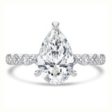 Pear Lab Created Diamond Hidden Halo Solitaire with Accents Engagement Ring in White Gold (MVSLG1420-W)