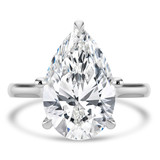 Pear Lab Created Diamond Cathedral Tapered Solitaire Engagement Ring in White Gold (MVSLG1425-W)