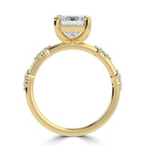 Emerald Lab Created Diamond Solitaire with Accents Engagement Ring in Yellow Gold (MVSLG1428-Y)
