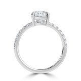 Cushion Lab Created Diamond Offset Center Stone Solitaire with Accents Engagement Ring in White Gold (MVSLG1431-W)