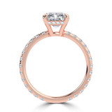 Radiant Lab Created Diamond Hidden Halo Open Bridge Solitaire with Accents Engagement Ring in Rose Gold (MVSLG1436-R)