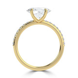 Oval Lab Created Diamond Horizontally Set Solitaire with Accents Engagement Ring in Yellow Gold (MVSLG1438-Y)