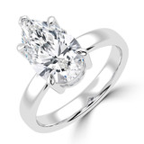 Pear Lab Created Diamond Solitaire Engagement Ring in White Gold (MVSLG1442-W)