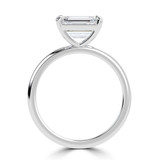 Emerald Lab Created Diamond Horizontally Set Solitaire Engagement Ring in White Gold (MVSLG1444-W)