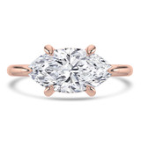 Marquise Lab Created Diamond Horizontally Set Solitaire Engagement Ring in Rose Gold (MVSLG1445-R)