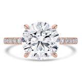 Round Lab Created Diamond Hidden Halo Solitaire with Accents Engagement Ring in Rose Gold (MVSLG1467-R)