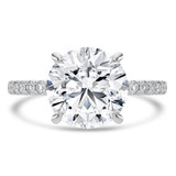 Round Lab Created Diamond Hidden Halo Solitaire with Accents Engagement Ring in White Gold (MVSLG1467-W)