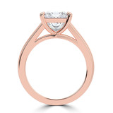 Princess Lab Created Diamond Cathedral Split Shank Solitaire Engagement Ring in Rose Gold (MVSLG1468-R)