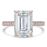 Emerald Lab Created Diamond Cathedral Open Bridge Solitaire with Accents Engagement Ring in Rose Gold (MVSLG1470-R)