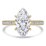 Marquise Lab Created Diamond Cathedral Open Bridge Solitaire with Accents Engagement Ring in Yellow Gold (MVSLG1471-Y)