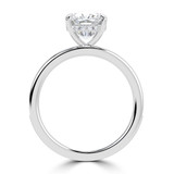 Cushion Lab Created Diamond Hidden Halo Solitaire with Accents Engagement Ring in White Gold with Channel Set Emerald Accents (MVSLG1475-W)