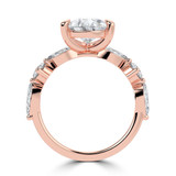 Pear Lab Created Diamond Shared Prong Solitaire with Accents Engagement Ring in Rose Gold with Marquise Accents (MVSLG1480-R)