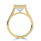 Princess Lab Created Diamond Vintage Bezel Set Open Bridge Solitaire Engagement Ring in Yellow Gold (MVSLG1487-Y)