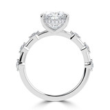 Oval Lab Created Diamond Hidden Halo Solitaire with Accents Engagement Ring in White Gold (MVSLG1498-W)