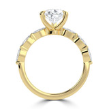 Pear Lab Created Diamond Shared Prong Solitaire with Accents Engagement Ring in Yellow Gold with Marquise Accents (MVSLG1505-Y)