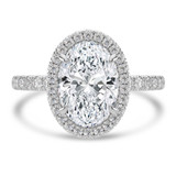 Oval Lab Created Diamond 4-Prong Open Bridge Rollover Halo Engagement Ring in White Gold with Hidden Halo (MVSLG1507-W)