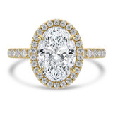 Oval Lab Created Diamond 4-Prong Open Bridge Rollover Halo Engagement Ring in Yellow Gold with Hidden Halo (MVSLG1507-Y)