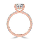 Radiant Lab Created Diamond 4-Prong Hidden Halo Solitaire with Accents Engagement Ring in Rose Gold (MVSLG1510-R)