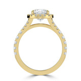 Cushion Lab Created Diamond 4-Prong Split-Shank Cathedral Open Bridge Halo Engagement Ring in Yellow Gold (MVSLG1514-Y)