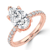 Pear Lab Created Diamond 5-Prong Solitaire with Accents Engagement Ring in Rose Gold (MVSLG1522-R)