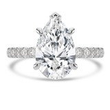 Pear Lab Created Diamond 5-Prong Solitaire with Accents Engagement Ring in White Gold (MVSLG1522-W)