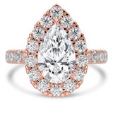 Pear Lab Created Diamond 3-Prong Open Bridge Halo Engagement Ring in Rose Gold (MVSLG1532-R)