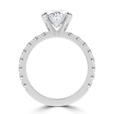 Oval Lab Created Diamond 4-Prong Solitaire with Accents Engagement Ring in White Gold (MVSLG1541-W)