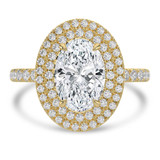 Oval Lab Created Diamond 4-Prong Double Halo Engagement Ring in Yellow Gold with Hidden Accents (MVSLG1542-Y)