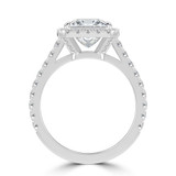 Princess Lab Created Diamond 4-Prong Cathedral Halo Engagement Ring in White Gold with Hidden Accents (MVSLG1544-W)